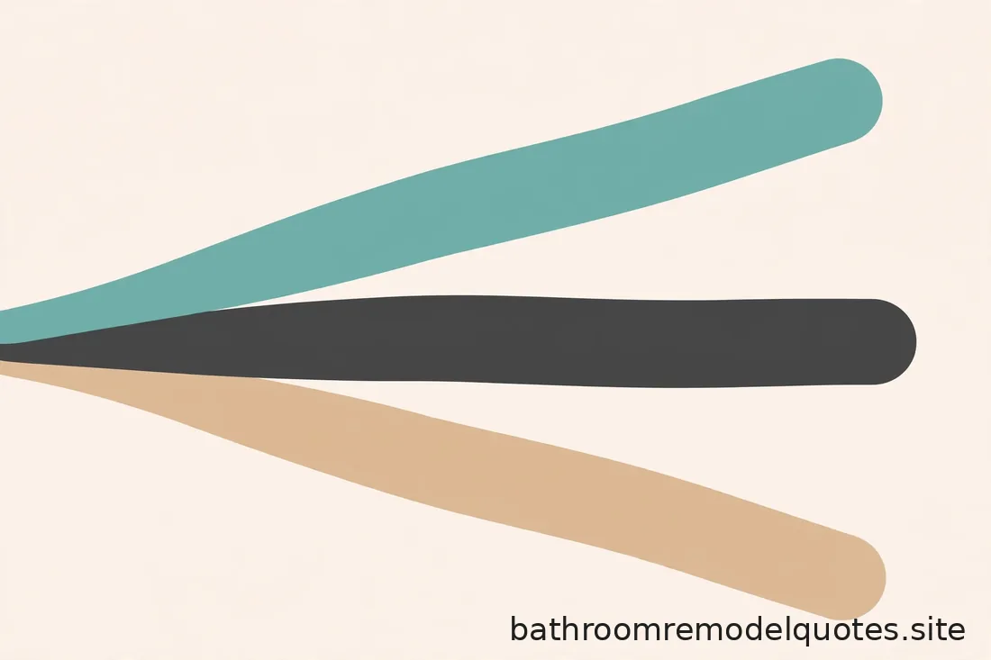 Flat editorial illustration in teal, sand, and charcoal of three horizontal bars diverging like a fan, suggesting price ranges spreading apart