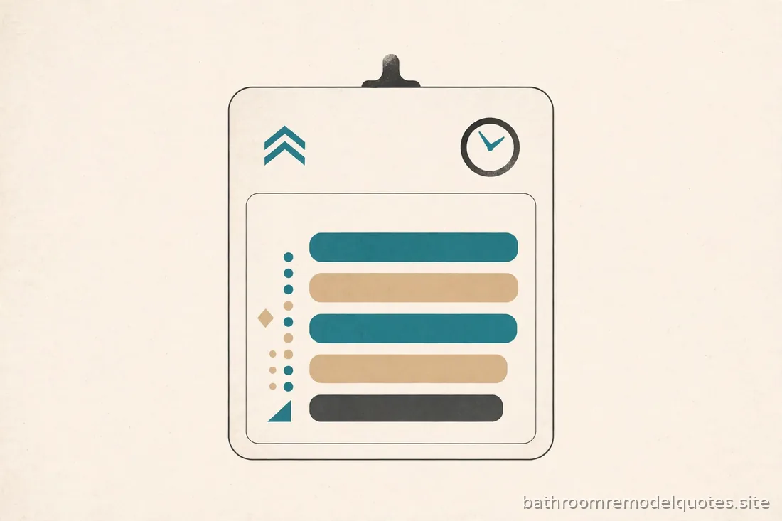 Flat editorial illustration of a calendar with abstract progression bars in teal, sand, and charcoal